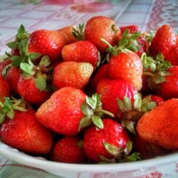 刚摘的草莓 2017年6月